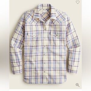 J crew relaxed- fit flannel shirt in lavender plaid
